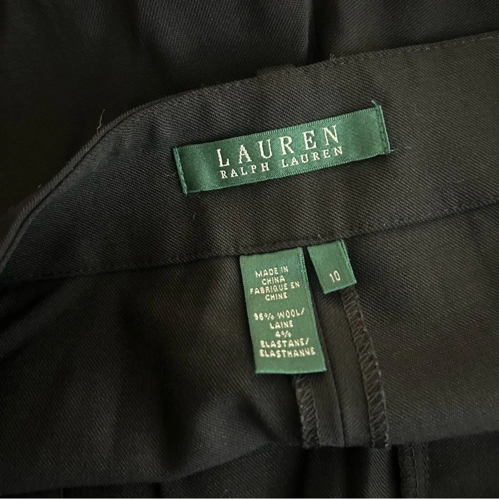 Lauren Ralph Lauren Womens Black Wide Leg Wool Blend Trousers Pants Size 10 - Picture 5 of 6